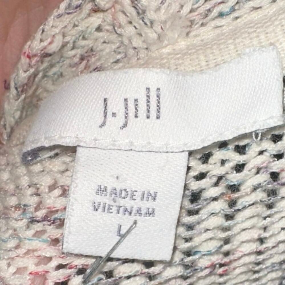 J. Jill Multicolored Linen Blend Open Front Cardi… - image 4